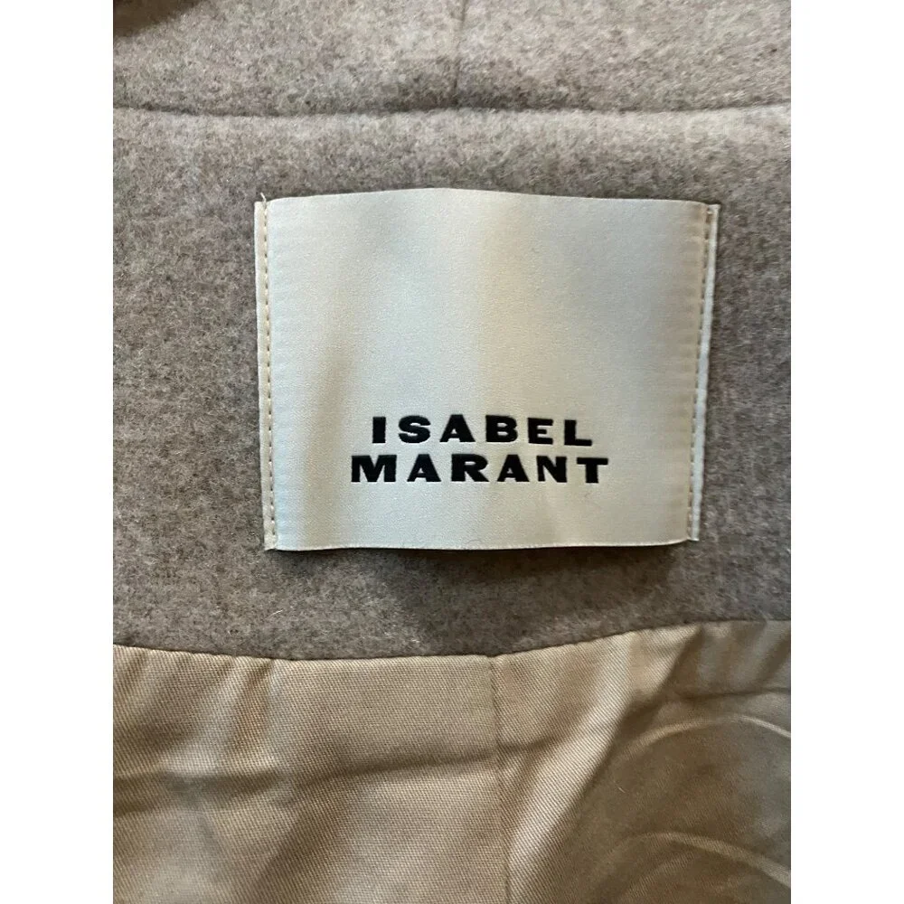Isabel Marant Drogo Jacket Size 34 US Size 2 Sand Wool - Picture 4 of 16